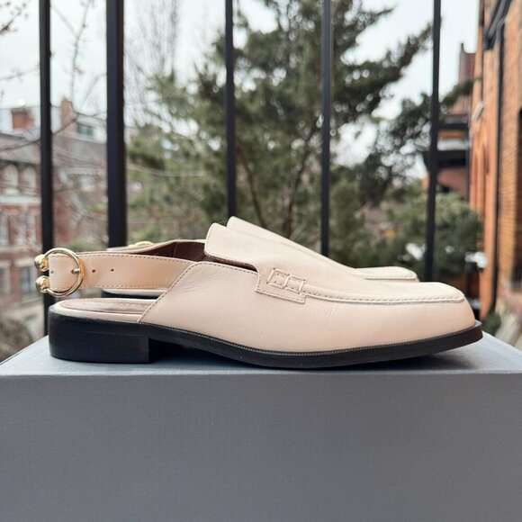 New ALOHAS Abe Slingback Leather Loafer Sandals Shoes Flats Cream Gold 8.5 / 39 - Picture 5 of 16